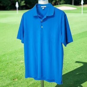 Peter Millar Golf Polo Shirt Mens Medium Moisture Wicking Athleisure Preppy
